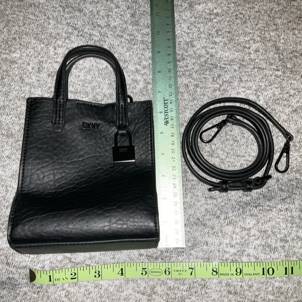 DKNY Maze Mini Crossbody In Black Mini tote Black Faux leather